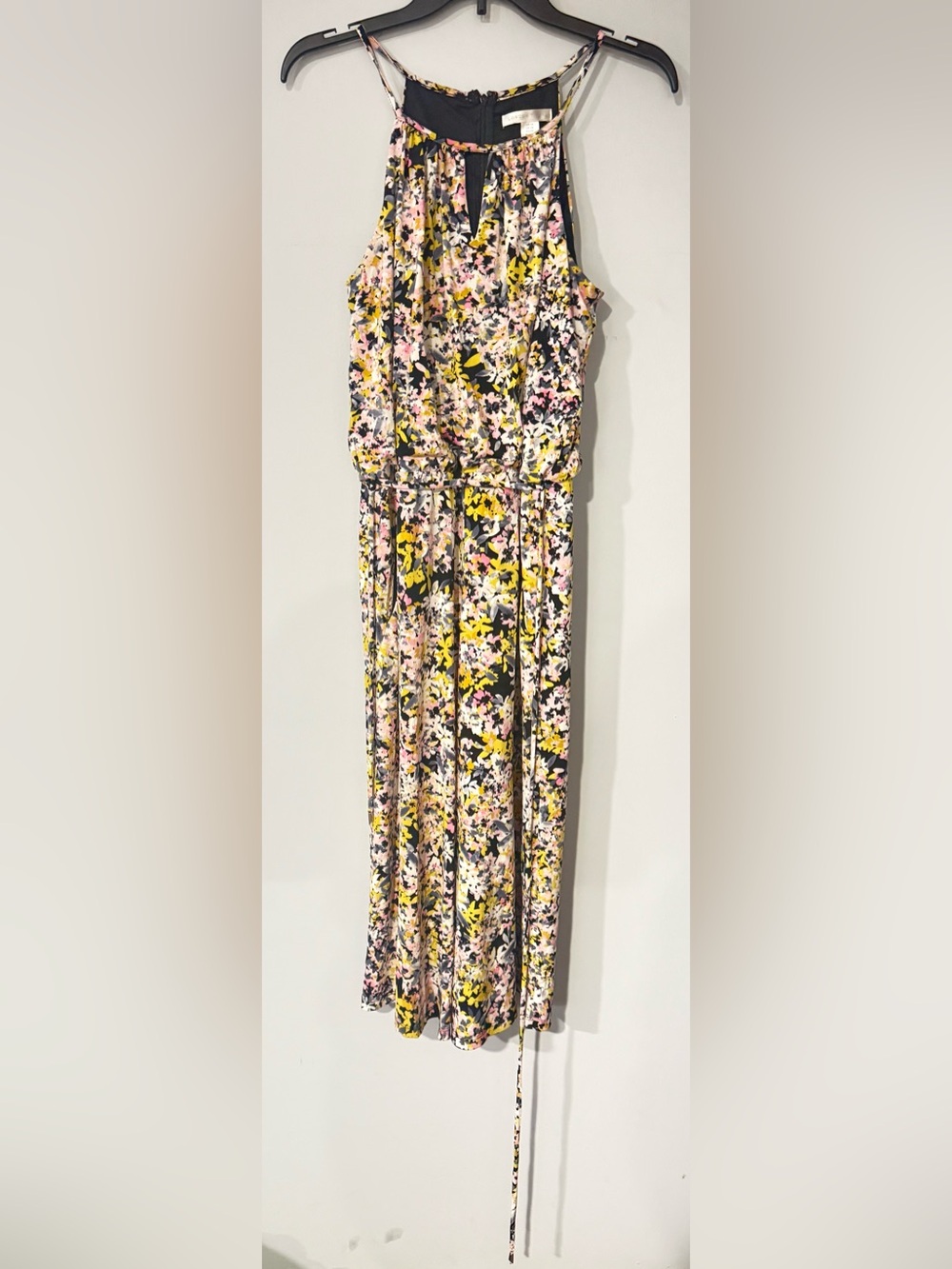 London Times Floral Dress in Yellow, Pink & Black US 10
